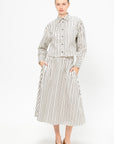 Circle Skirt, Ivory Stripe