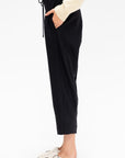 Barrell Leg Drawstring Trouser, Black