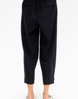 Barrell Leg Drawstring Trouser, Black