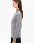 Fine Guauge Mock Neck, Heather Grey