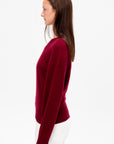 High V-Neck Sweater, Oxblood