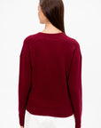 High V-Neck Sweater, Oxblood