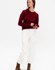 High V-Neck Sweater, Oxblood