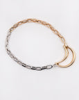 Marla Aaron - Handmade Biker Bracelet, Yellow & White Gold