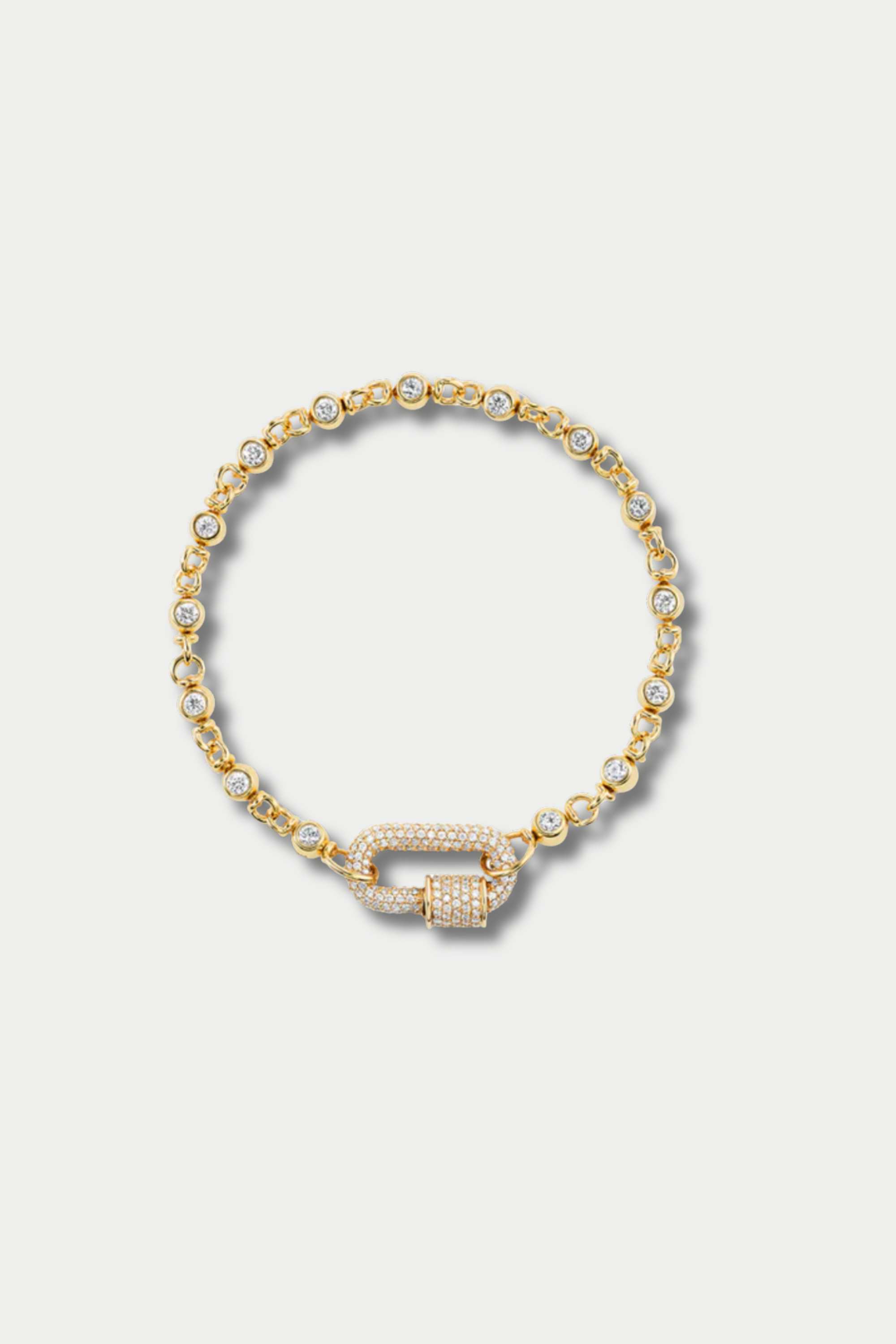 Small Rolling Can Chain Bracelet, Yellow Gold