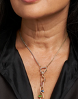 Half And Half Chain Necklace, Mixed Metal
