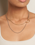 Half And Half Chain Necklace, Mixed Metal