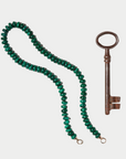 Malachite Rondelle Strand, Yellow Gold