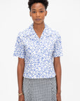 Poplin Bowling Shirt, Blue Lilac