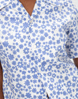 Poplin Bowling Shirt, Blue Lilac