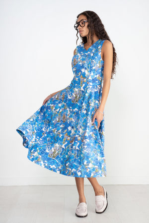 MARNI - Cotton A-line Dress, Cobalt