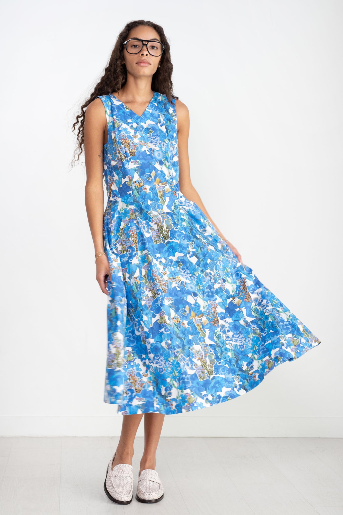 MARNI - Cotton A-line Dress, Cobalt