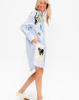 Poplin Shirt Dress, Iris Blue