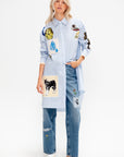 Poplin Shirt Dress, Iris Blue