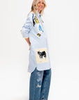 Poplin Shirt Dress, Iris Blue