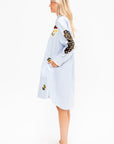 Poplin Shirt Dress, Iris Blue