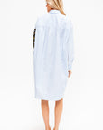 Poplin Shirt Dress, Iris Blue