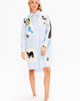 Poplin Shirt Dress, Iris Blue