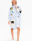 Poplin Shirt Dress, Iris Blue
