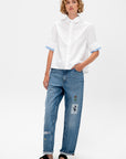 Poplin Double Cuff Shirt, Lilywhite