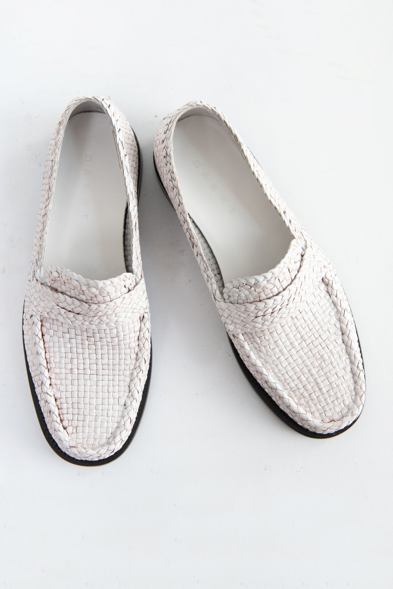 MARNI - Woven Leather Bambi Loafer, Lily White
