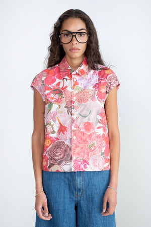 MARNI - Poplin Sleeveless Shirt, Pink Clematis