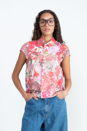 MARNI - Poplin Sleeveless Shirt, Pink Clematis