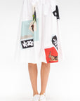 Poplin A-line Skirt, Lily White