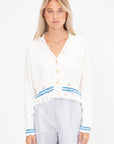 Dishevelled Cotton Cardigan, Lilly White