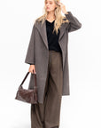 Handmade Belted Wool Coat, Brown