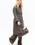 Handmade Belted Wool Coat, Brown