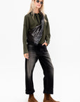 Duchesse - Long Sleeves Knit Top, Kaki & Noir