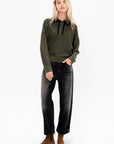 Duchesse - Long Sleeves Knit Top, Kaki & Noir