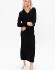 Cashmere Blend Knit Midi Skirt, Black