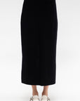Cashmere Blend Knit Midi Skirt, Black