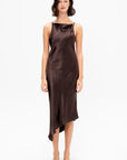 Crossback Halter Dress, Dark Brown