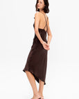 Crossback Halter Dress, Dark Brown