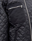Oversize Quilted Bomber, Black