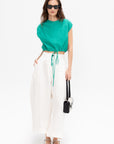 Wrap Tie Front Top, Aqua
