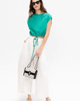 Wrap Tie Front Top, Aqua