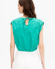 Wrap Tie Front Top, Aqua