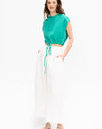 Wrap Tie Front Top, Aqua
