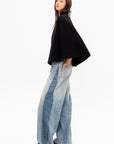 Spongy Double Face Cape, Jet Black
