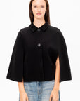 Spongy Double Face Cape, Jet Black