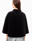 Spongy Double Face Cape, Jet Black