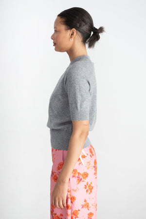 ODEEH - Light Cashmere Knit Pullover, Heather Grey
