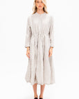 Washed Organic Cotton Mini Checkered Dress, Off White