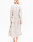 Washed Organic Cotton Mini Checkered Dress, Off White