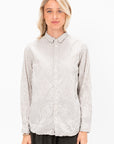Washed Organic Cotton Mini Checkered Shirt, Off White