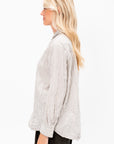 Washed Organic Cotton Mini Checkered Shirt, Off White